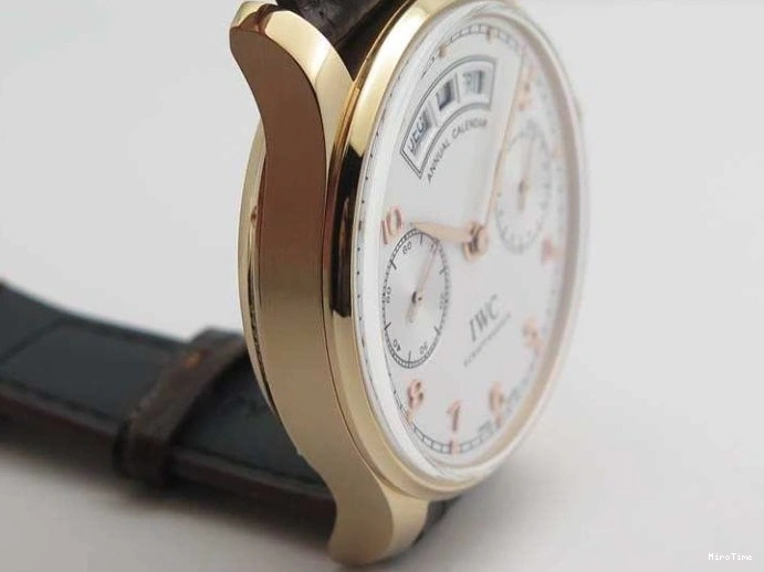 MIROTIME 0318 Portuguese Real PR Real Annual Calendar RG IW503504 YLF 1:1 Best Edition White Dial On Leather Strap A TimelessDesign 7242